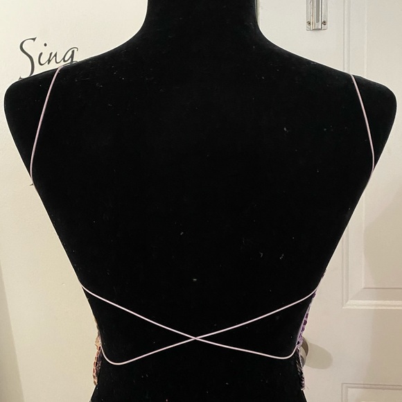 Sequin retro backless small crop top - Picture 8 of 11